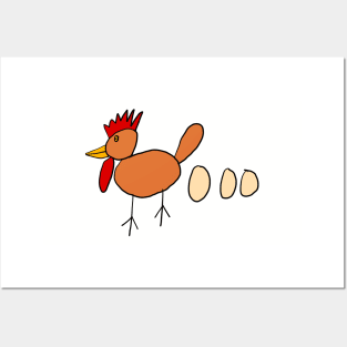 Kids Chicken Drawing Posters and Art